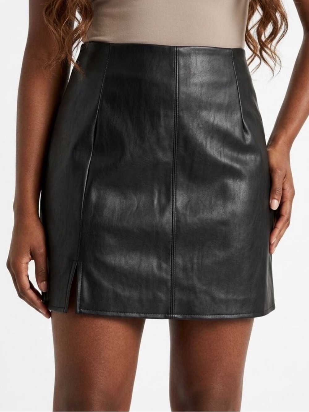 Old Navy A Line Faux Leather Mini Skirt Petite 6